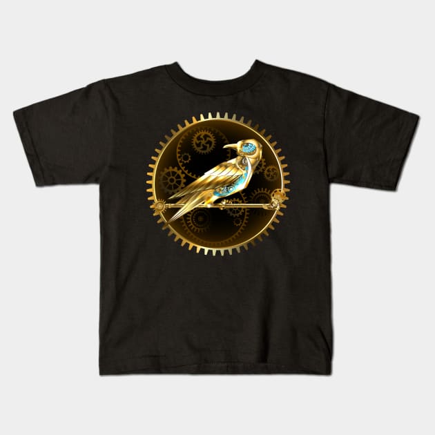 Mechanical Bird ( Steampunk Bird ) Kids T-Shirt by Blackmoon9